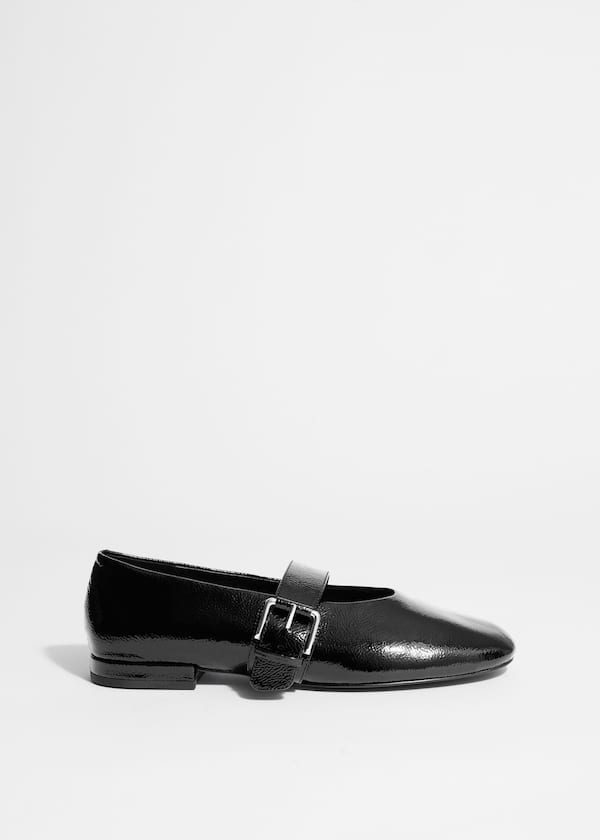 Buckled Leather Ballerinas