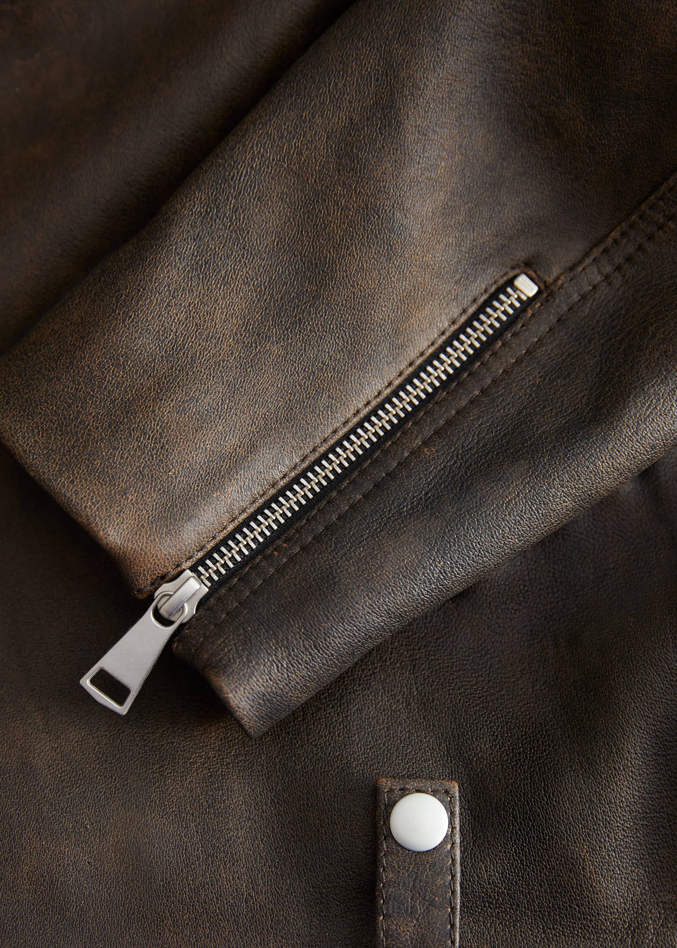 Oversized Biker Leather Jacket - {{variantName}} - Descriptive Detail