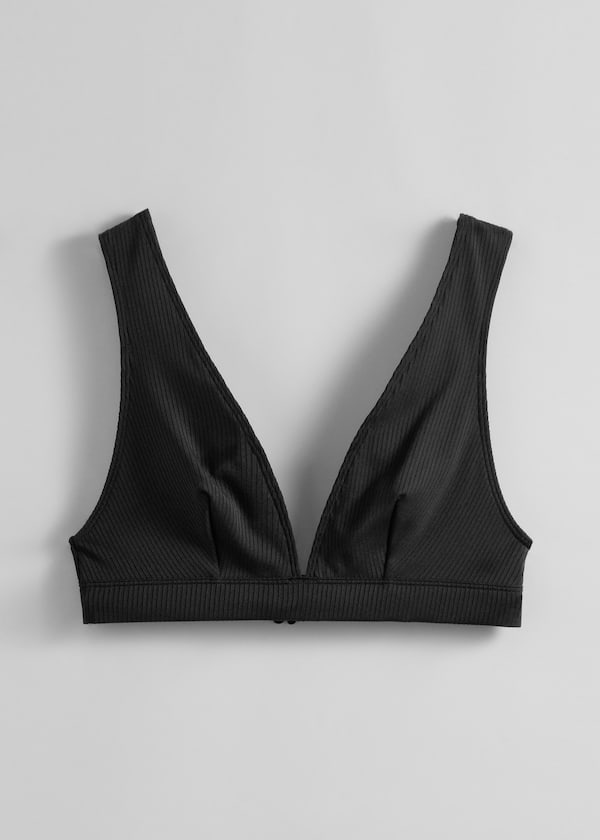 Ribbed Triangle Bikini Top