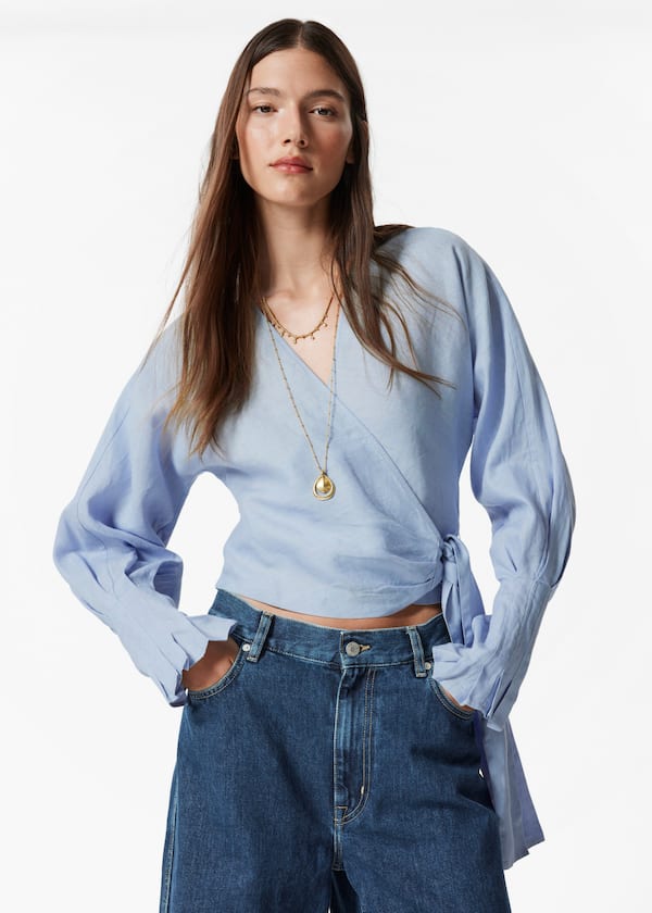 Linen Wrap Blouse