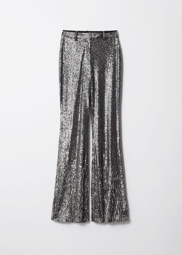 Flared Sequin Trousers