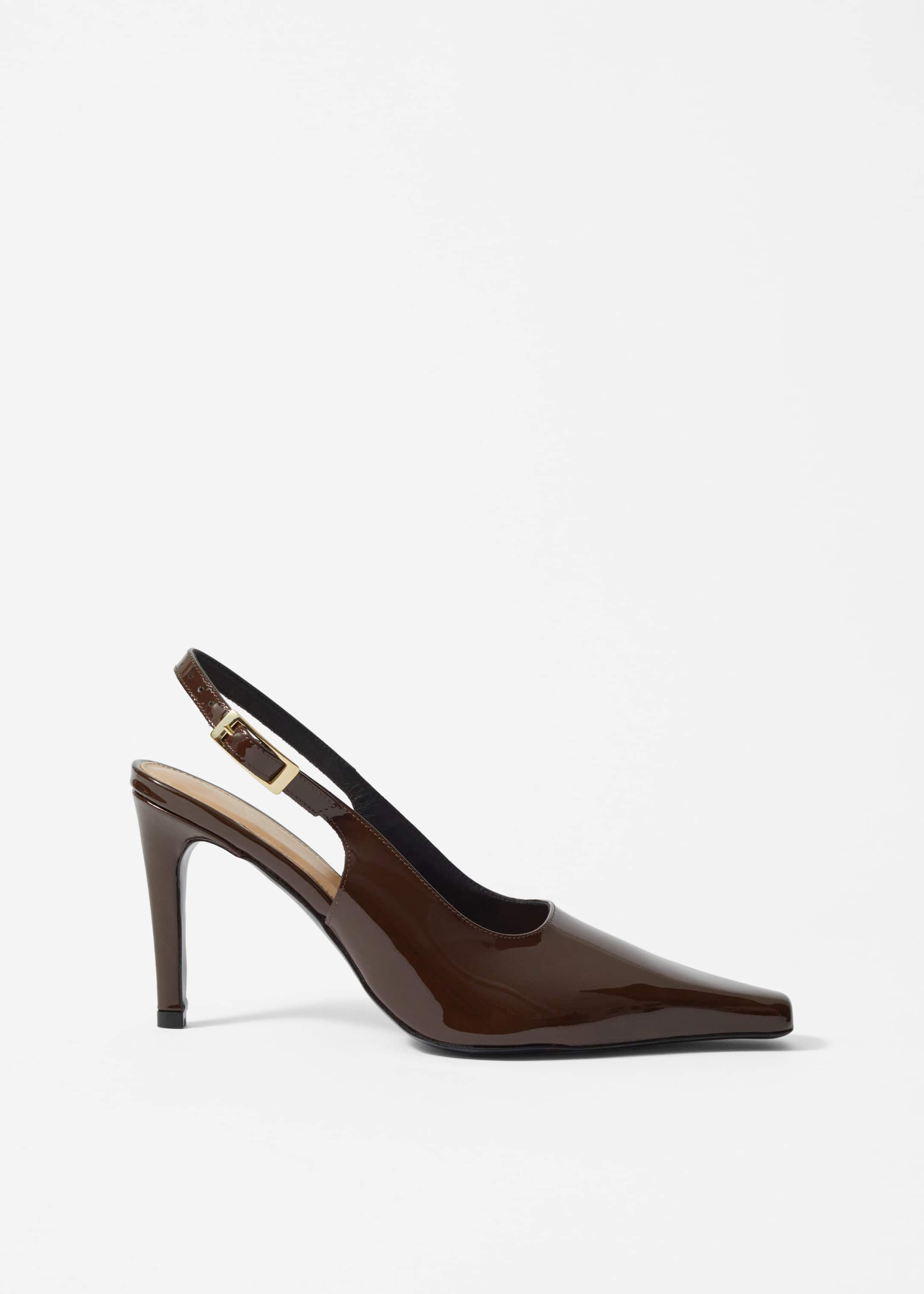 Brown patent leather pumps hotsell