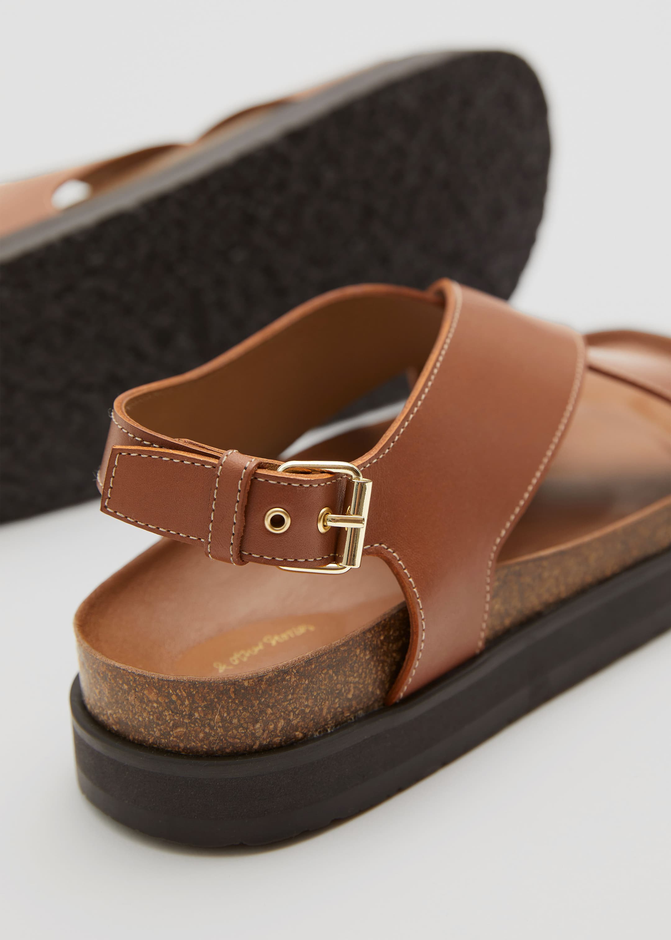 Criss-Cross Leather Sandals - {{variantName}} - Descriptive Detail