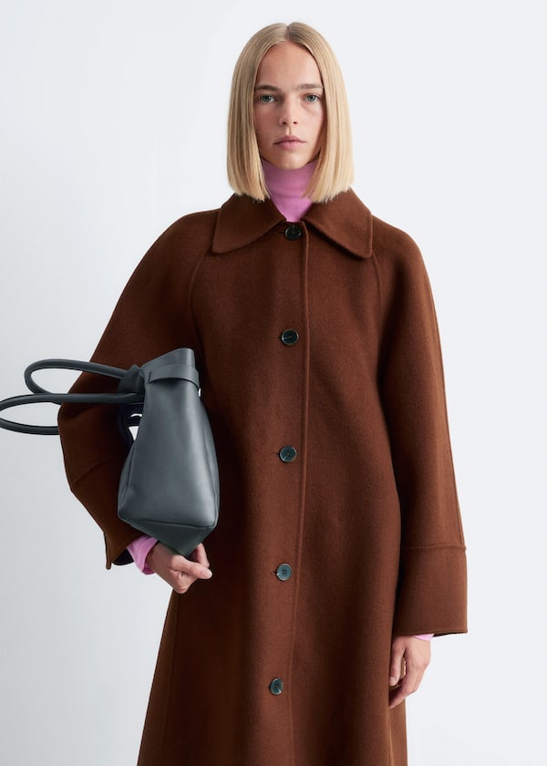 Tie-Belt Wool Car Coat