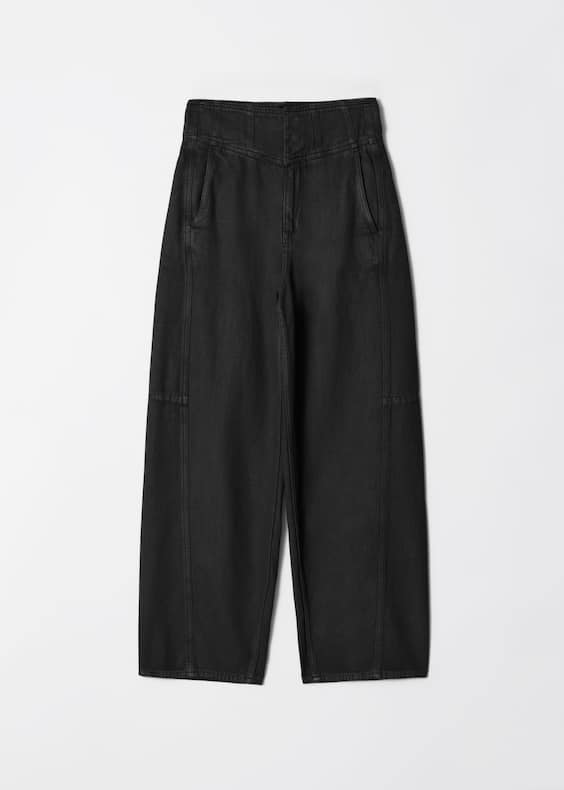 High-Waist Barrel-Leg Jeans