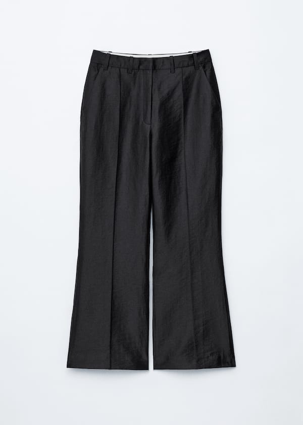 Kick-Flare Satin Trousers