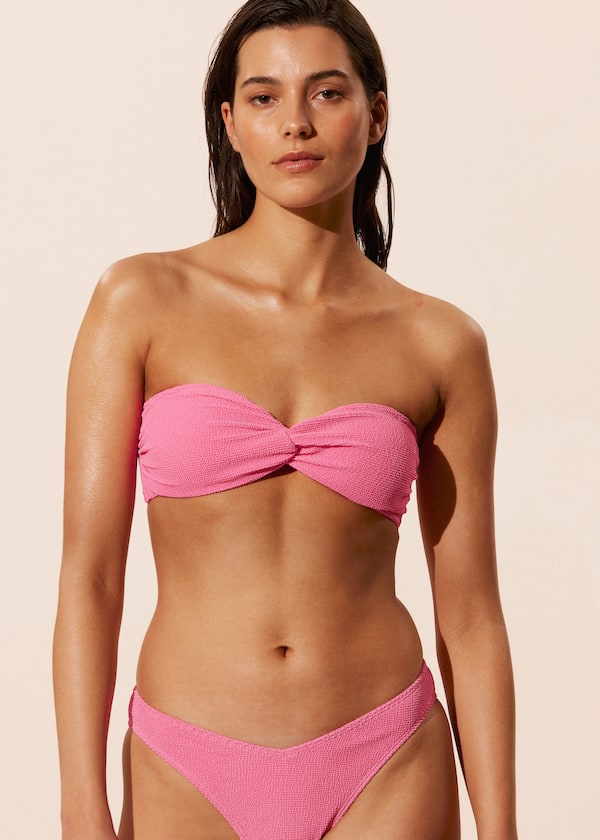 Textured Bandeau Bikini Top