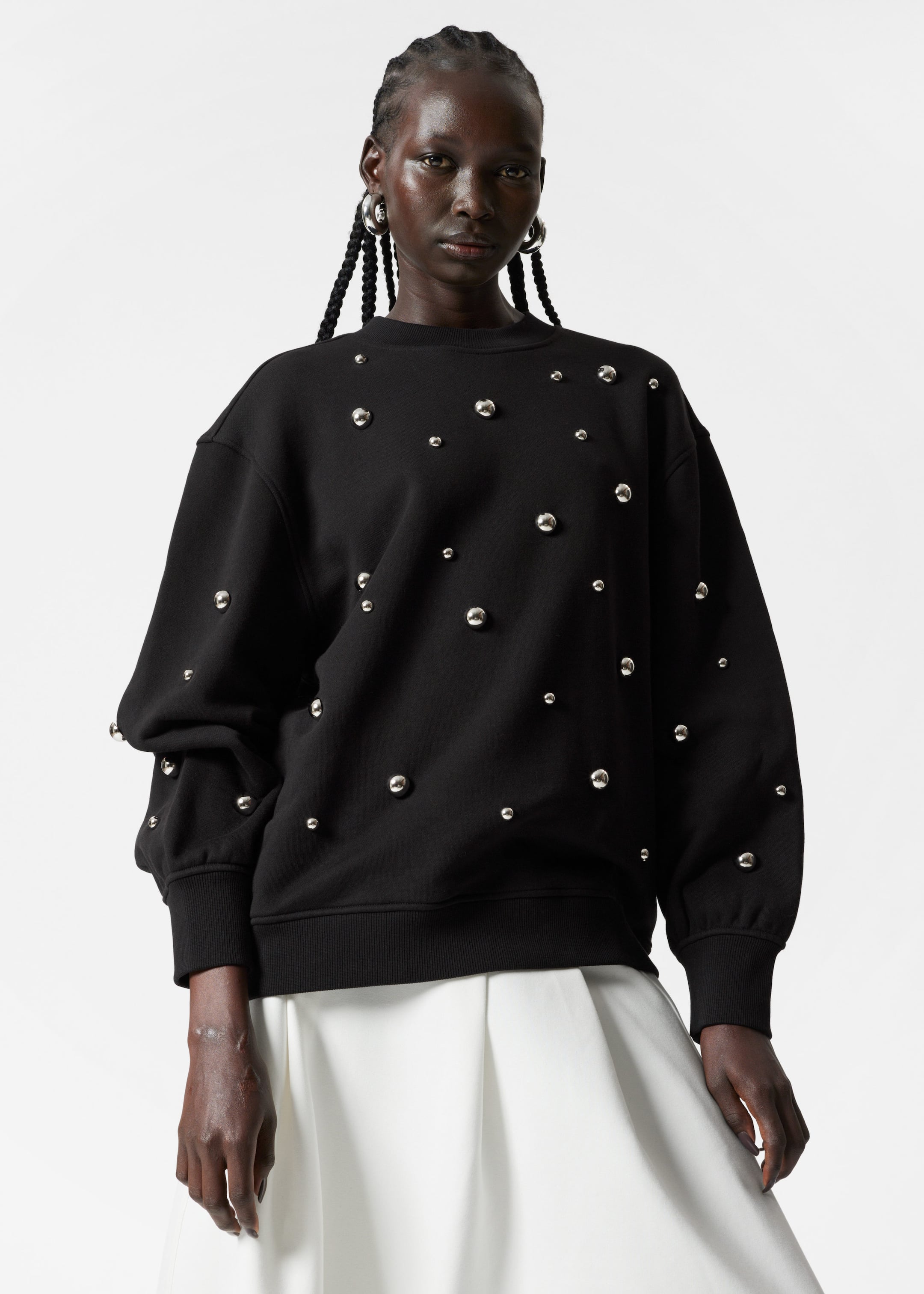 Image of Studded Cotton Sweatshirt