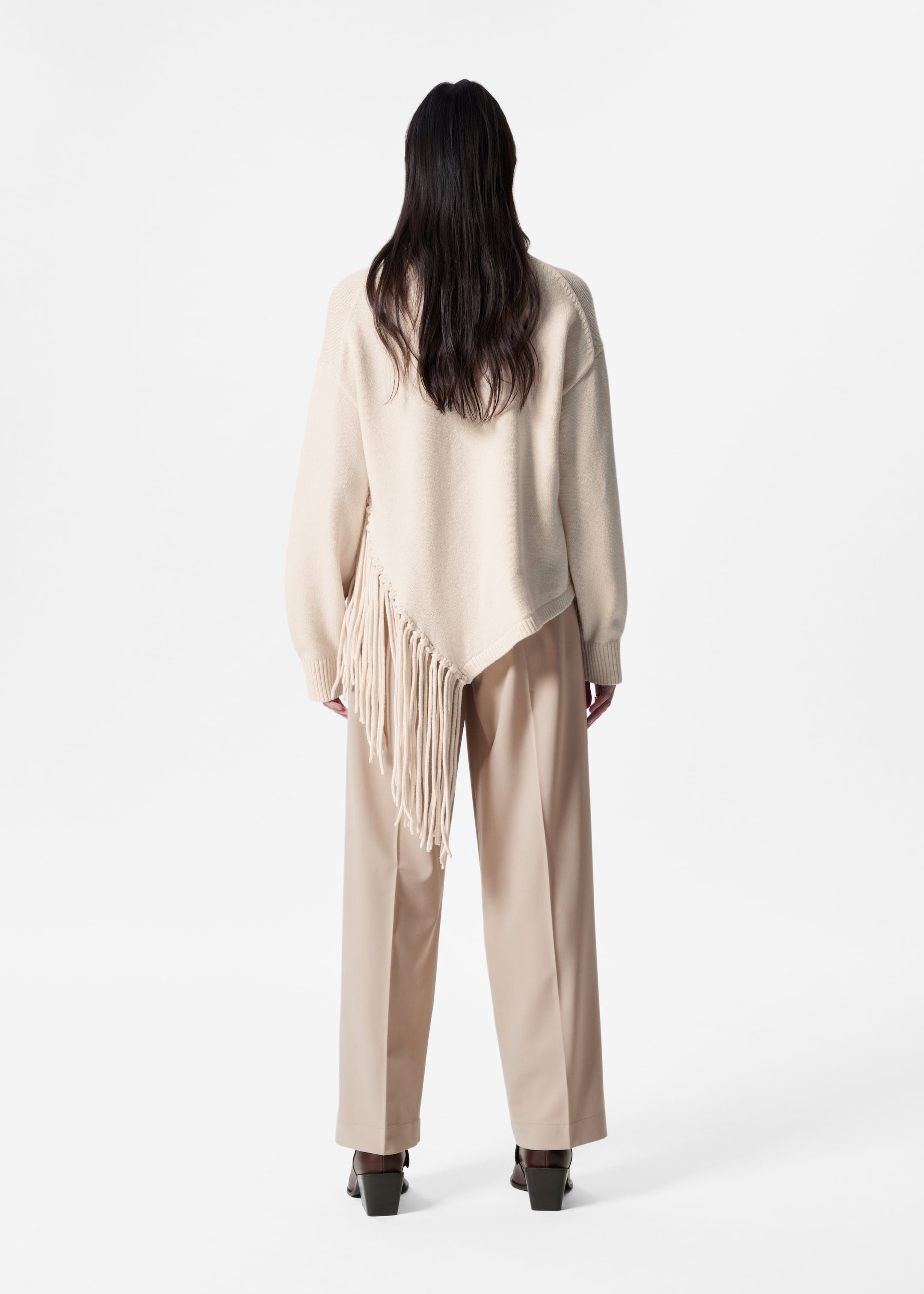 Straight-Leg Press-Crease Trousers - Beige - Lookbook