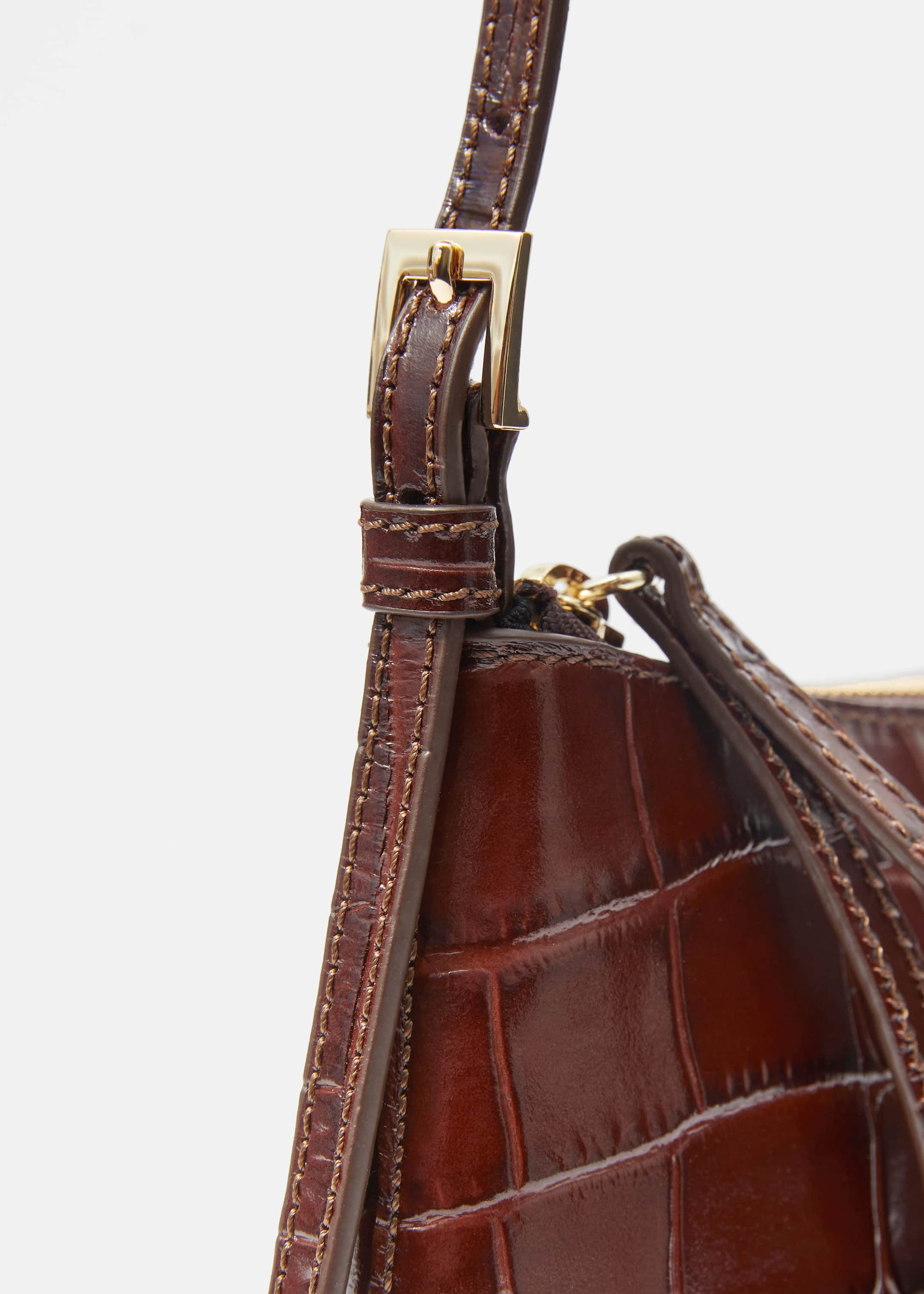 Glossed-Leather Shoulder Bag - {{variantName}} - Descriptive Detail