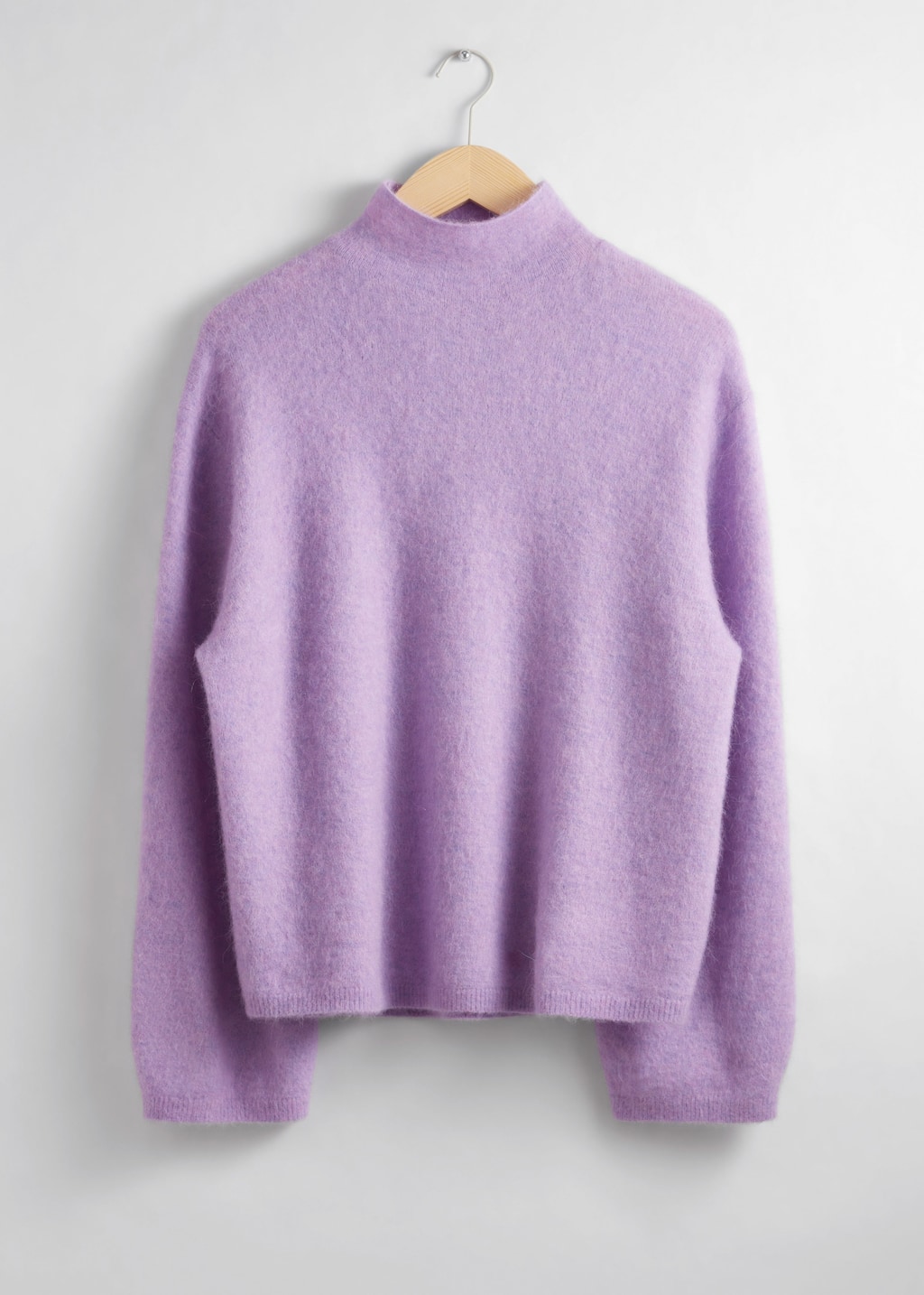 Mock-Neck Knit Jumper Lilac Other Stories