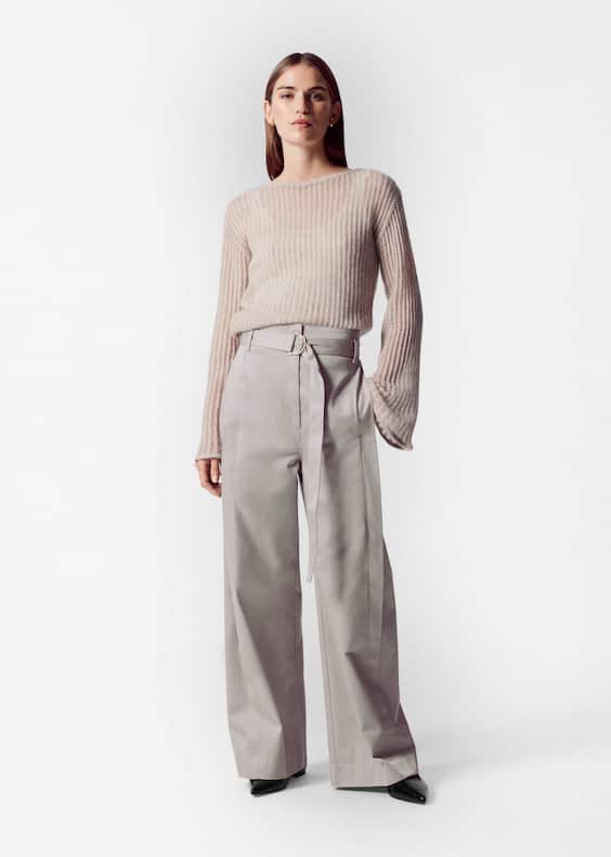 Belted Wide-Leg Trousers