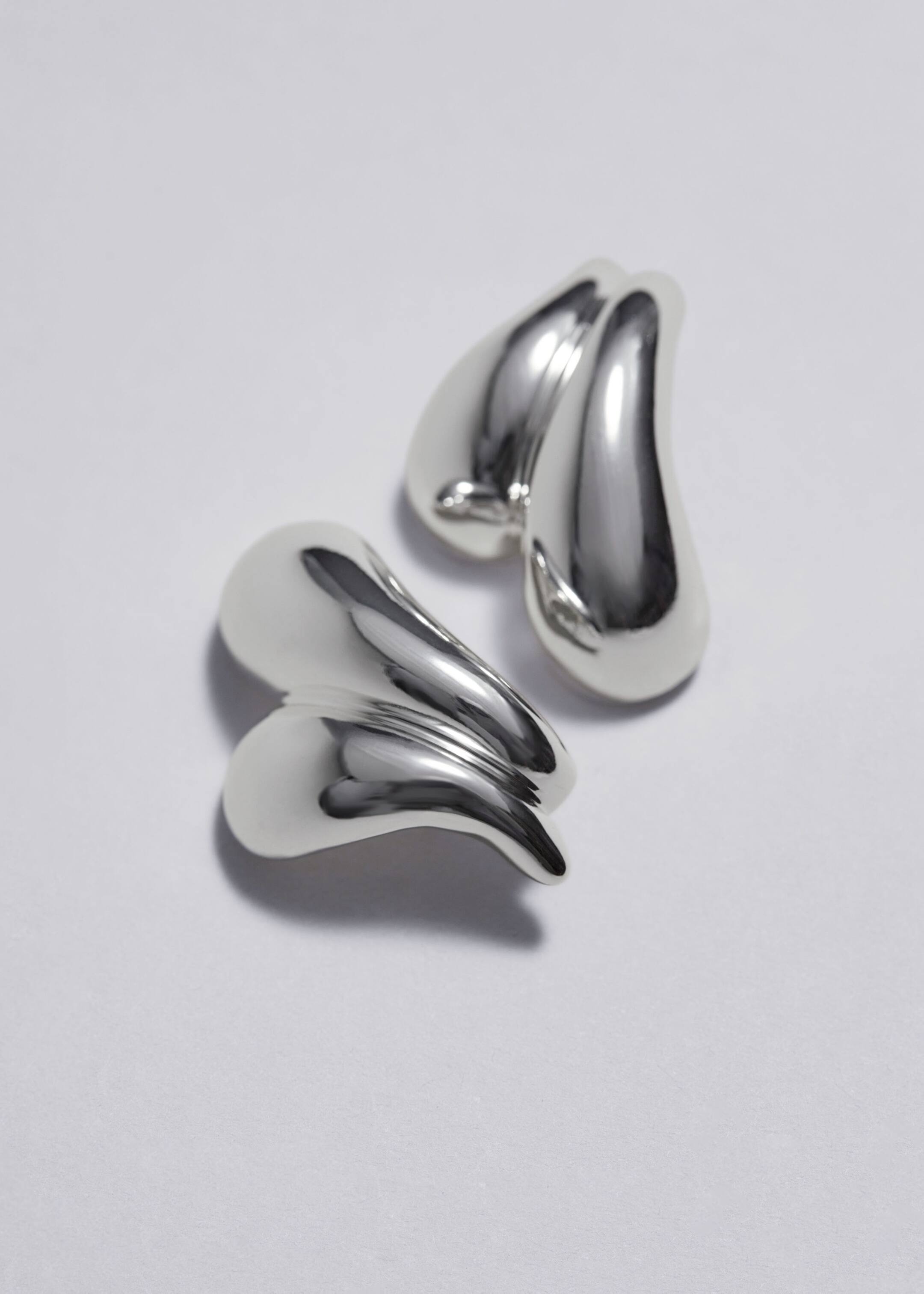 Sculptural Lobe Earrings - Silver - Still Life