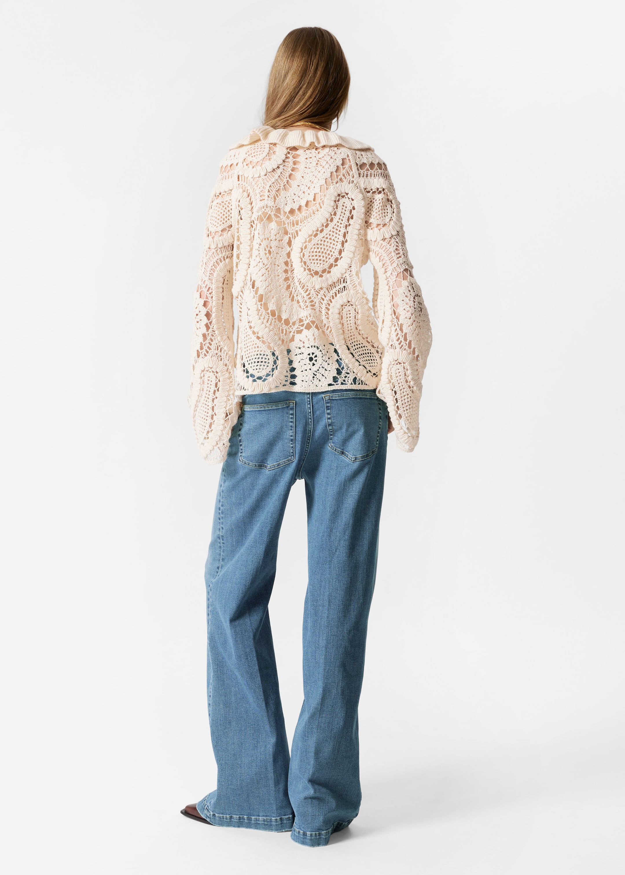 Paisley-Crochet Blouse - Beige - Lookbook