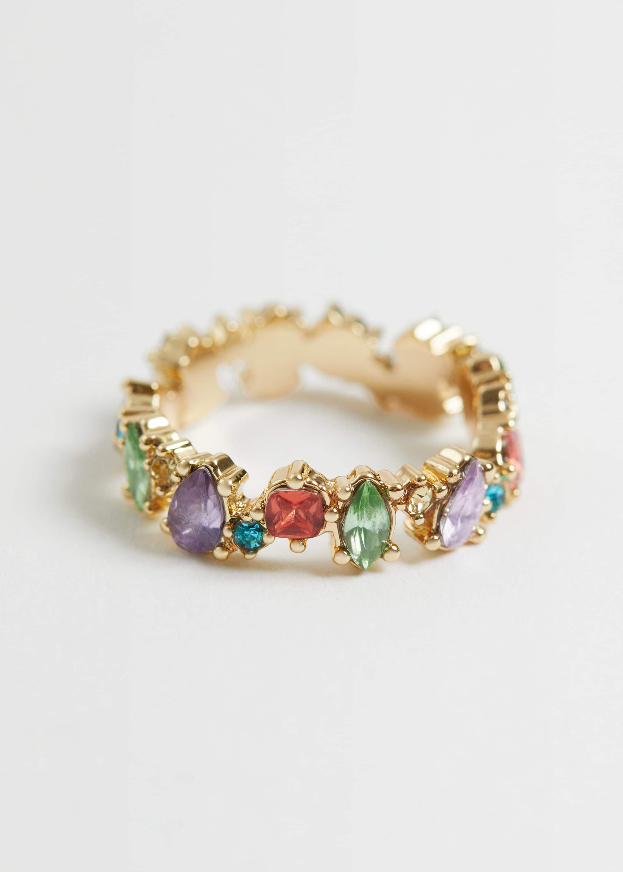 Image of Delicate Multi-Coloured Gemstone Ring