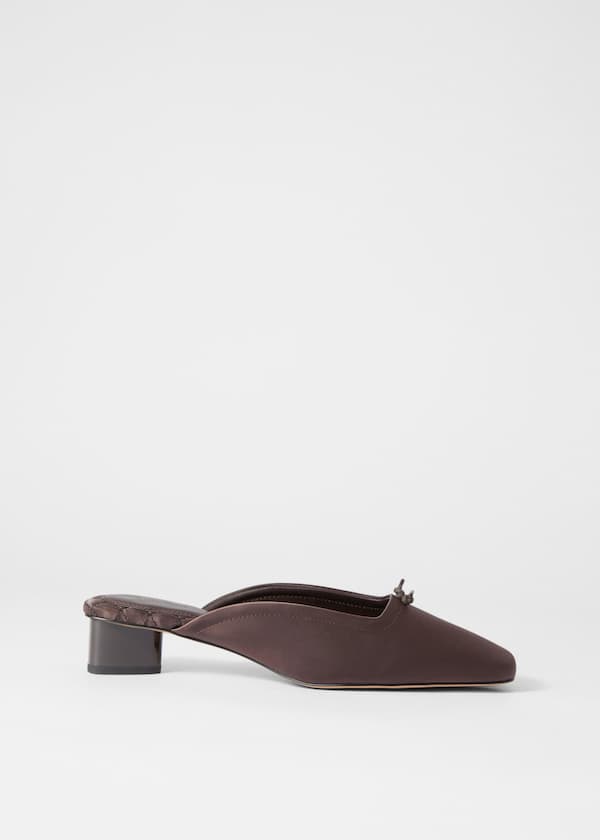 Square-Toe Satin Mules