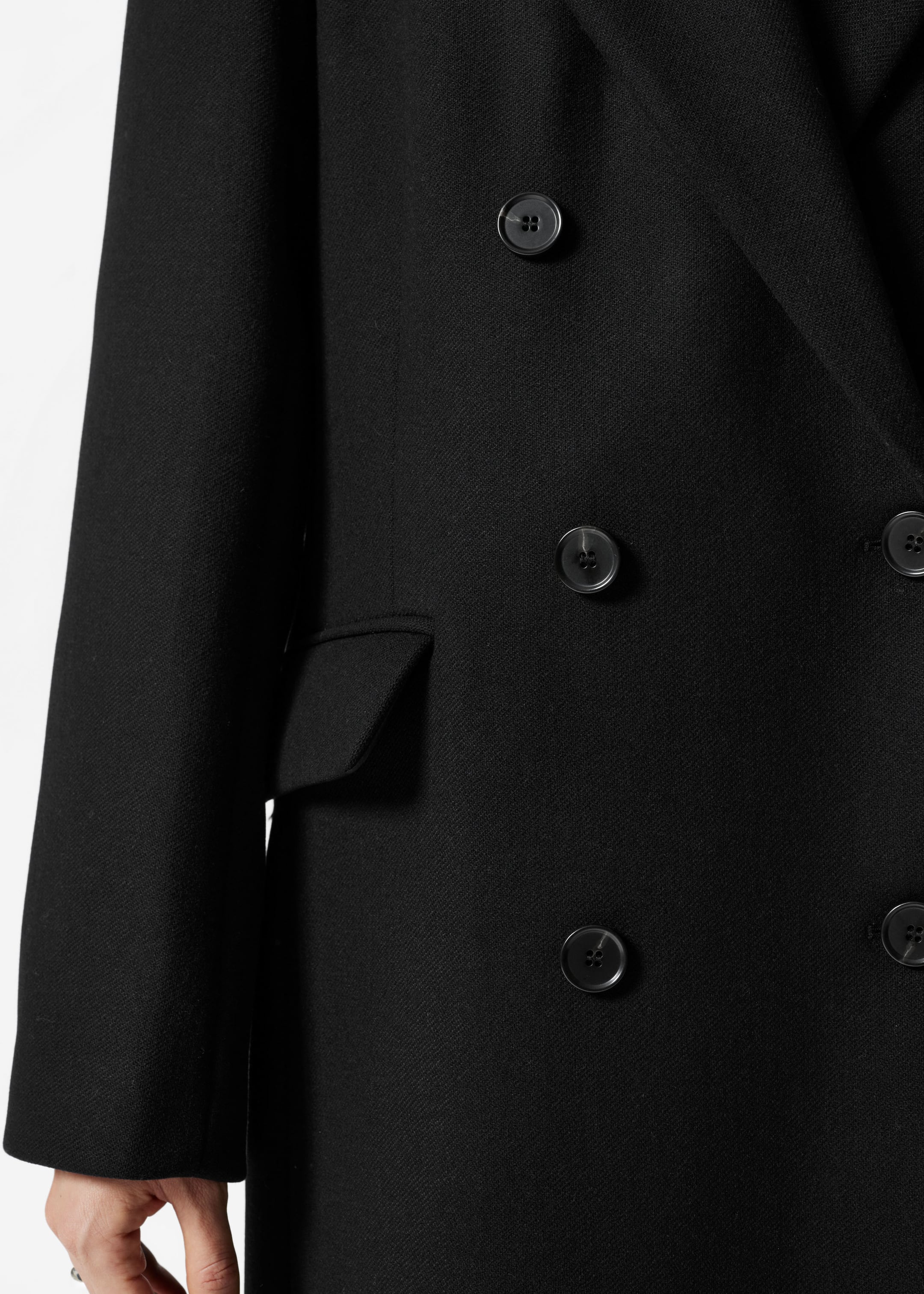 Manteau long en laine - Noir - Lookbook