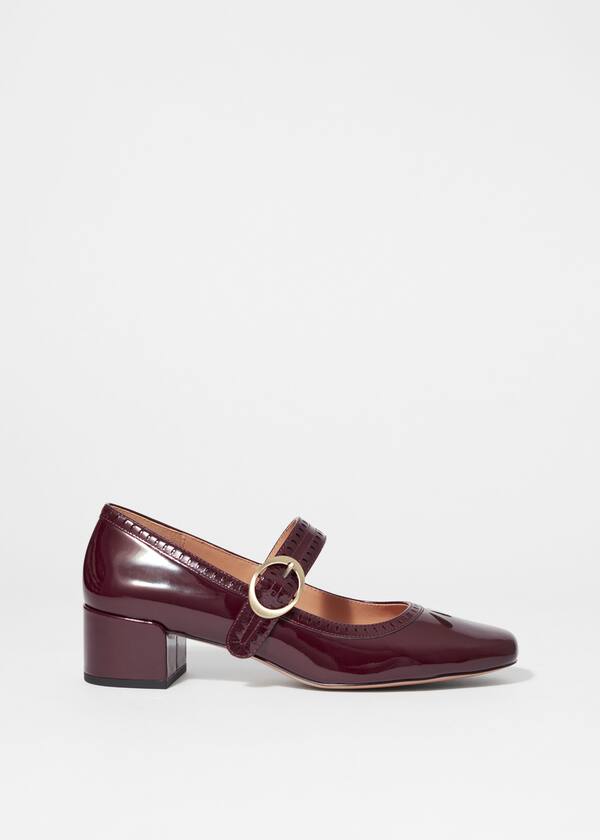 Mary-Jane Leather Pumps