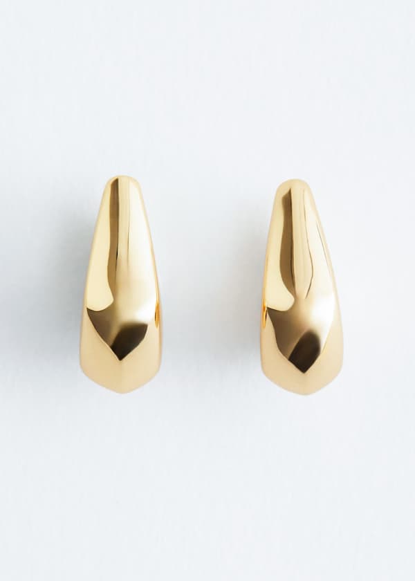 Angular Bell Hoop Earrings