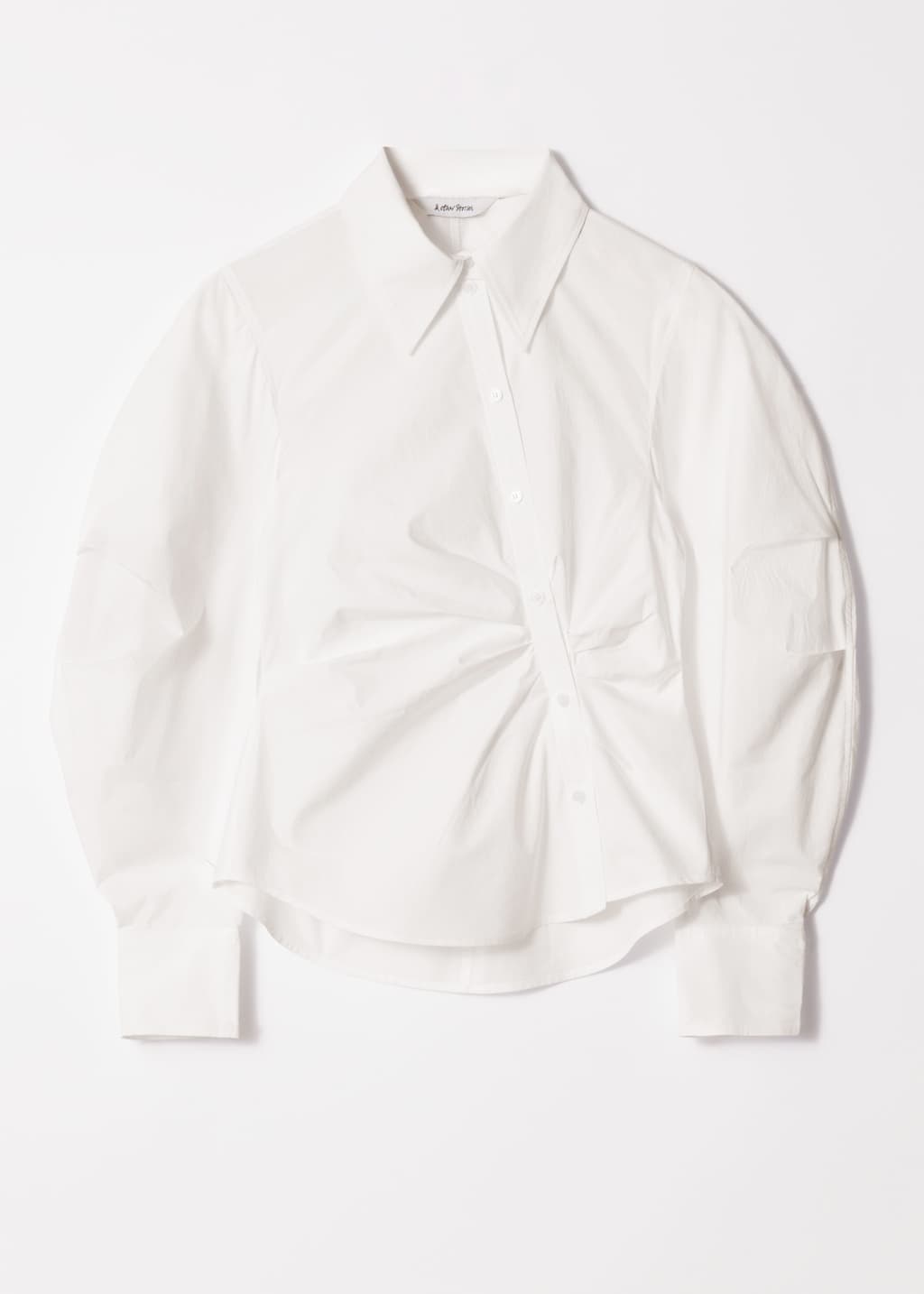 & Other Stories Women's White Asymmetrical Cotton Shirt
