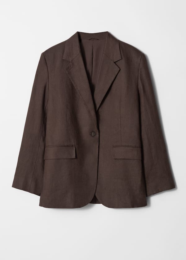 Single-Breasted Linen Blazer