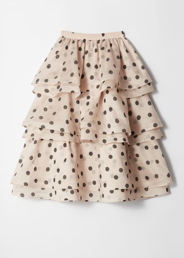 Flounced Midi Skirt