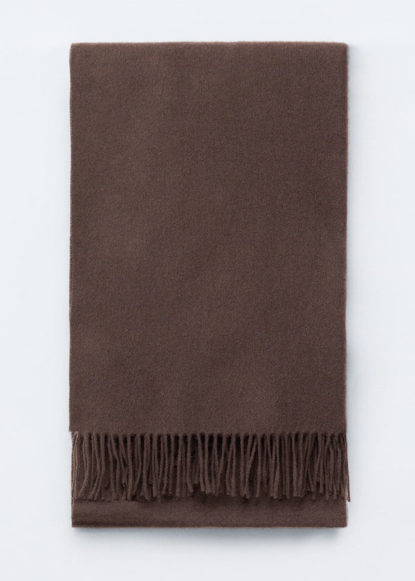 Fringed Wool Blanket Scarf