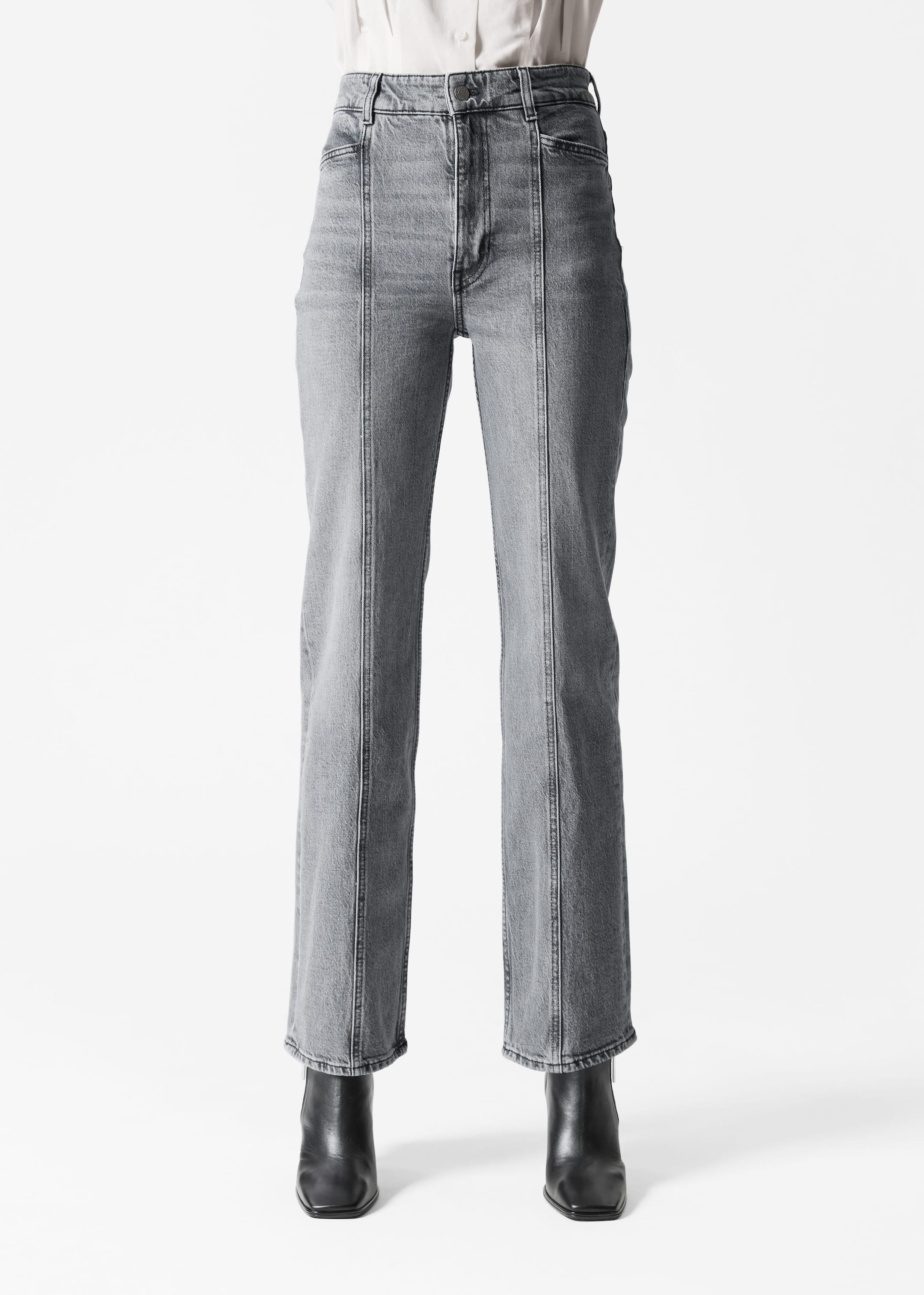 Jeans mit geradem Bein - Grau - Lookbook