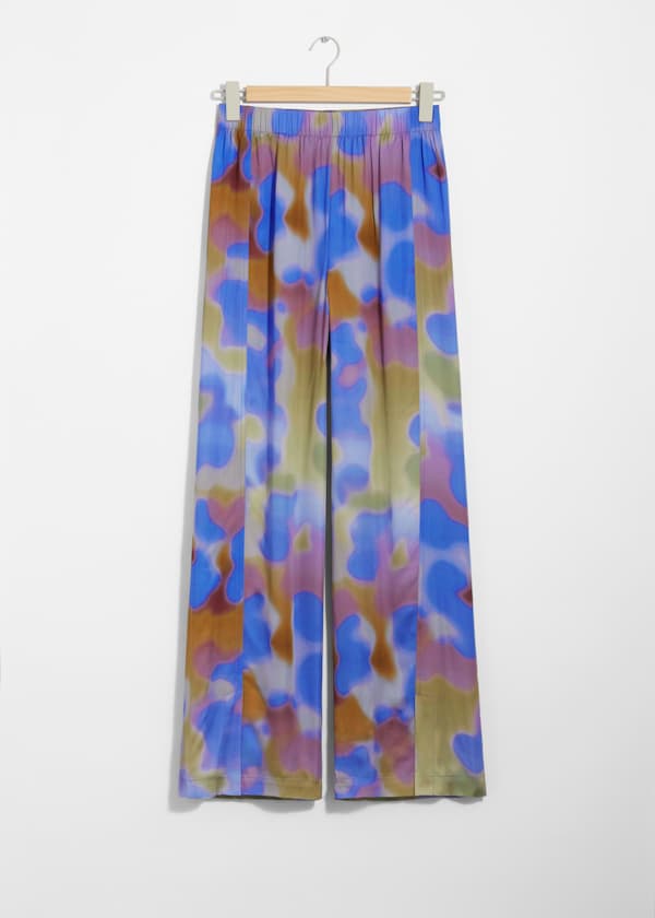 Printed Satin Trousers