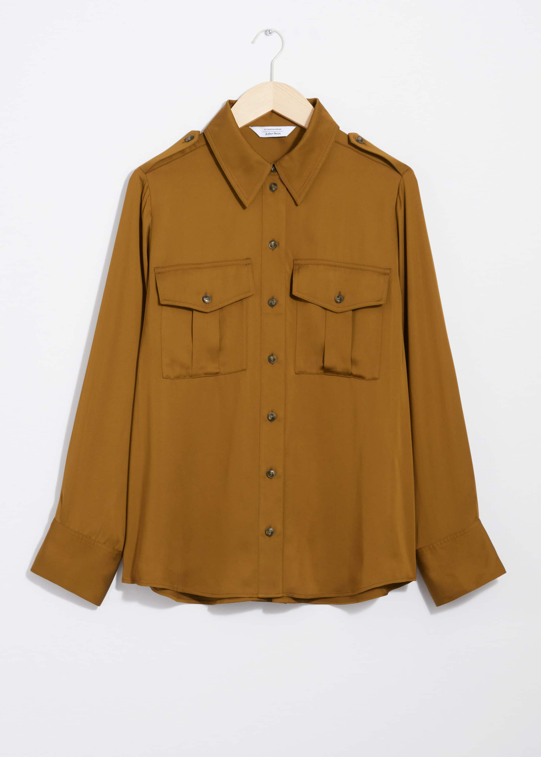 Satin Utility Shirt - Mustard - Still Life