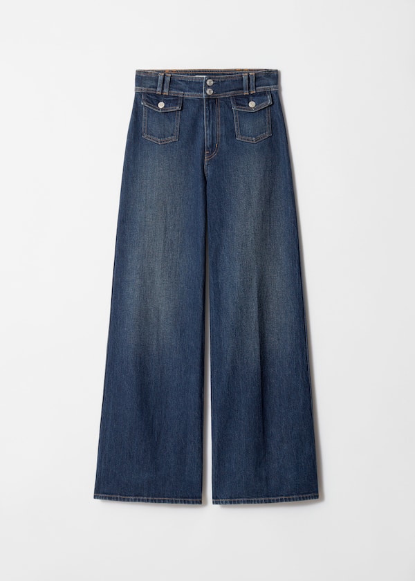 Press-Crease Flared Jeans