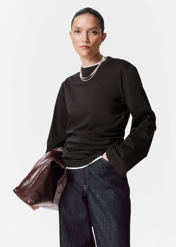 Ruched Long-Sleeve Top