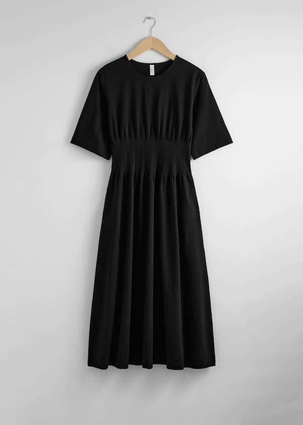 Short-Sleeve Midi Dress