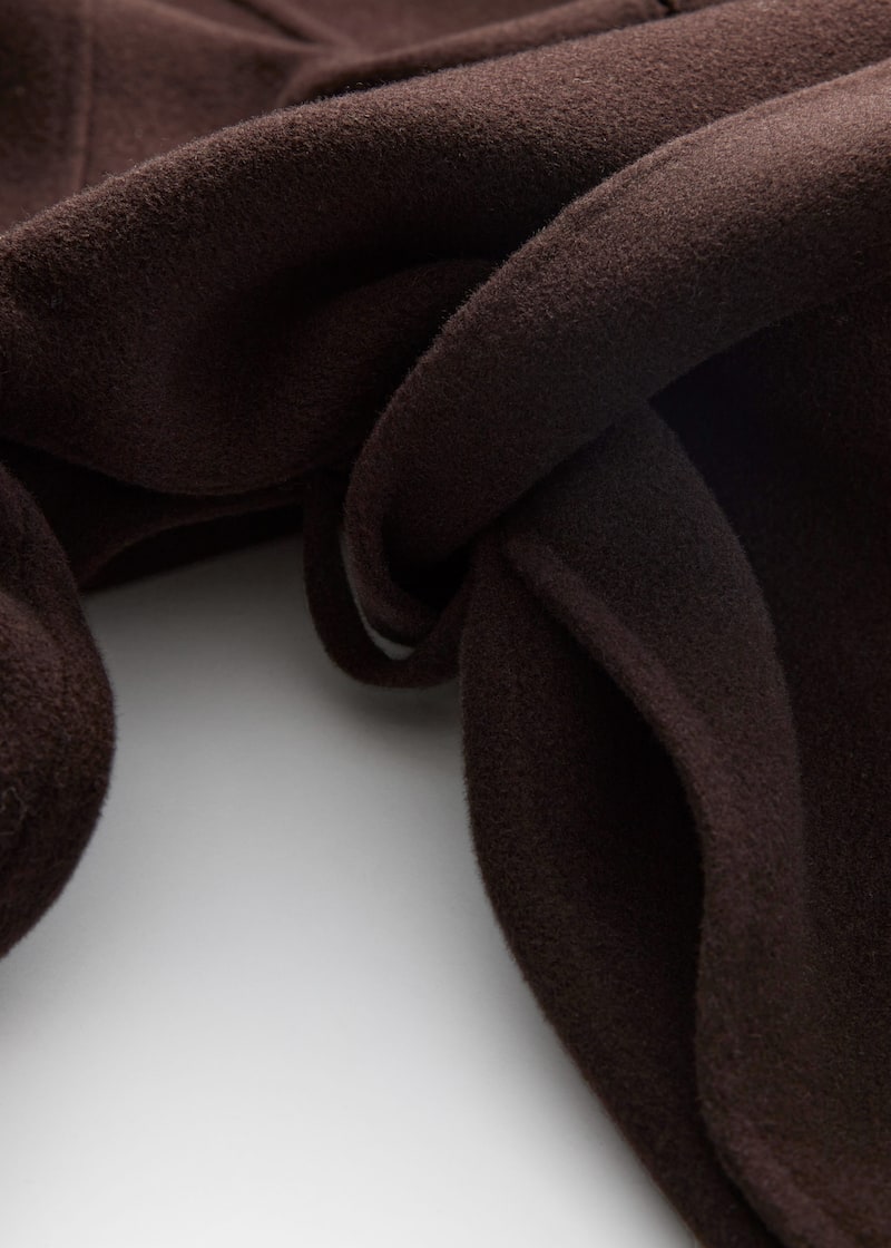 Funnel-Collar Wool Coat