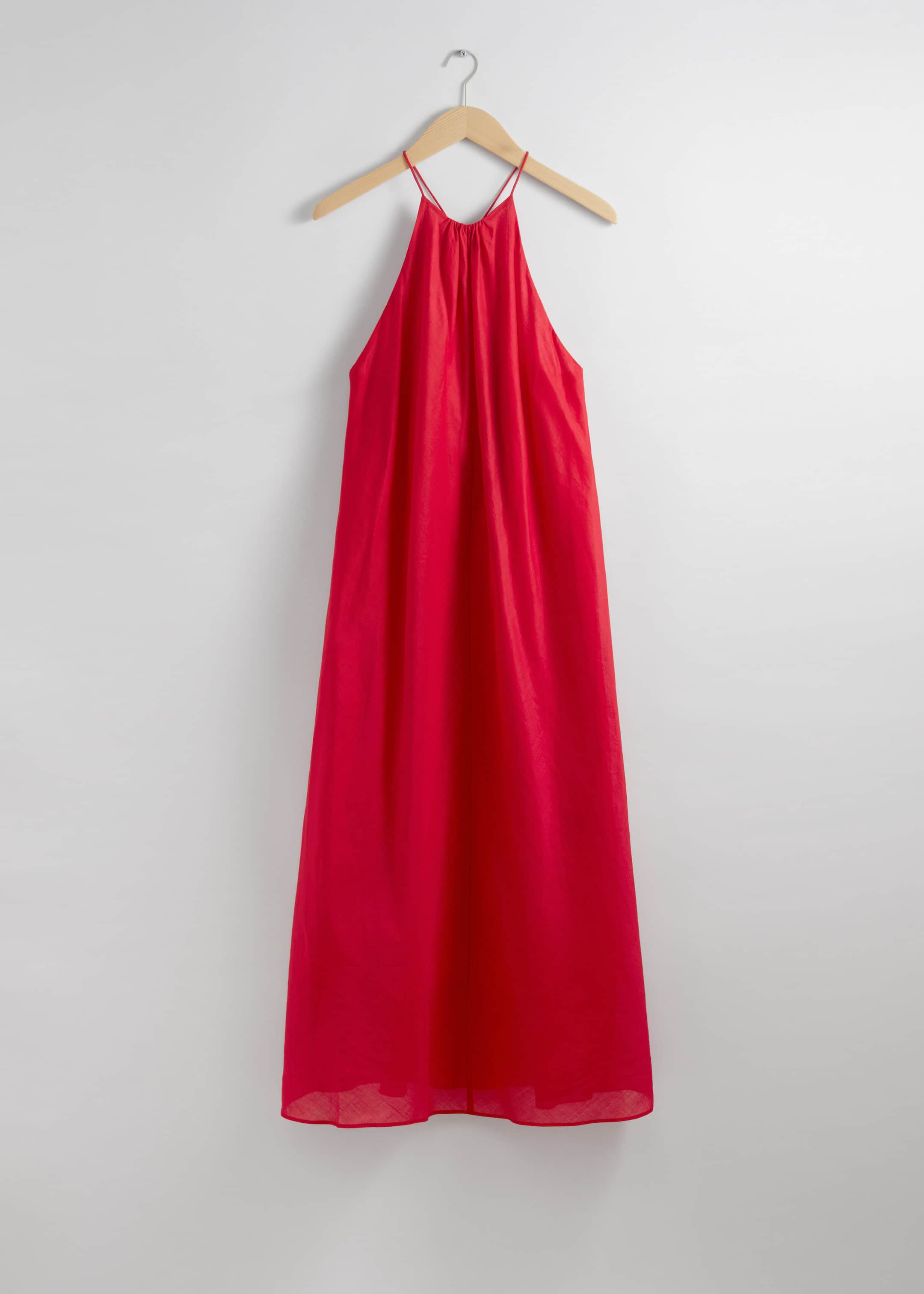 Sleeveless Halterneck Midi Dress - Red - Still Life