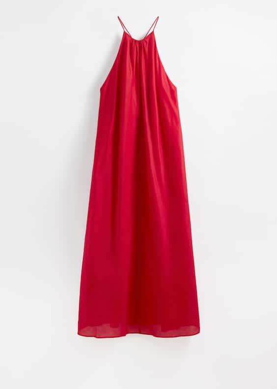 Sleeveless Halterneck Midi Dress