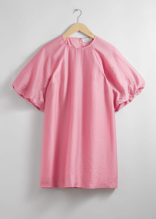 Balloon-Sleeve Mini Dress