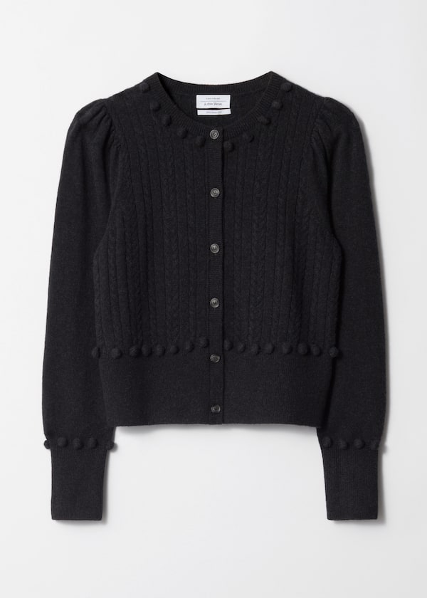 Cable-Knit Wool Cardigan