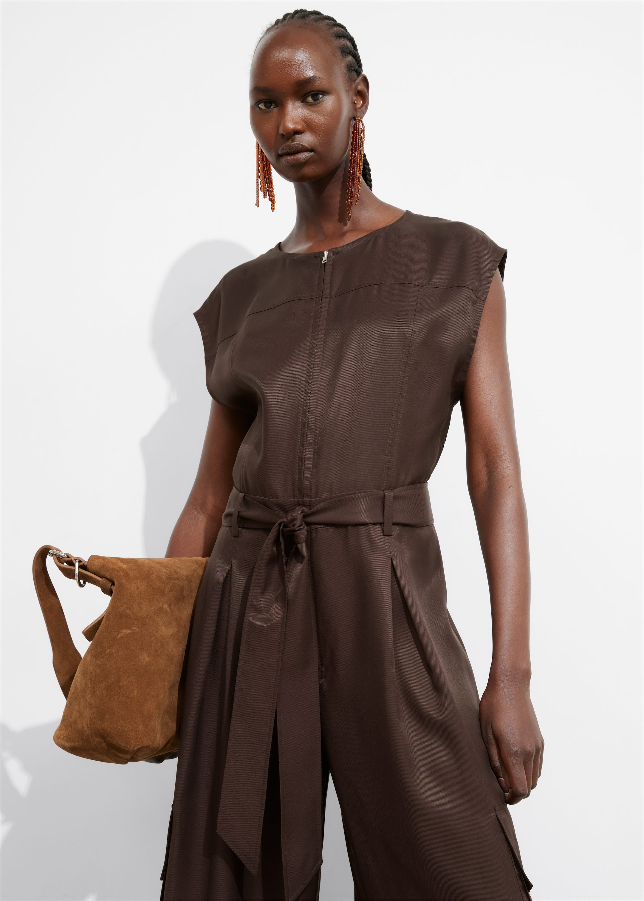 Utility Jumpsuit - Brown - Lookbook