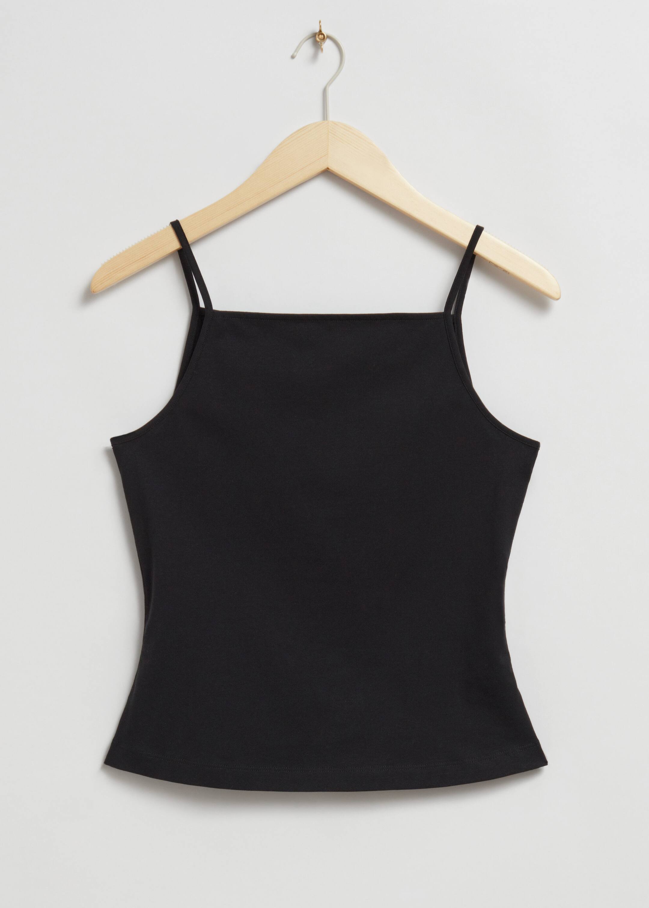 '90s Square Neck Vest Top - Dark Blue - Still Life