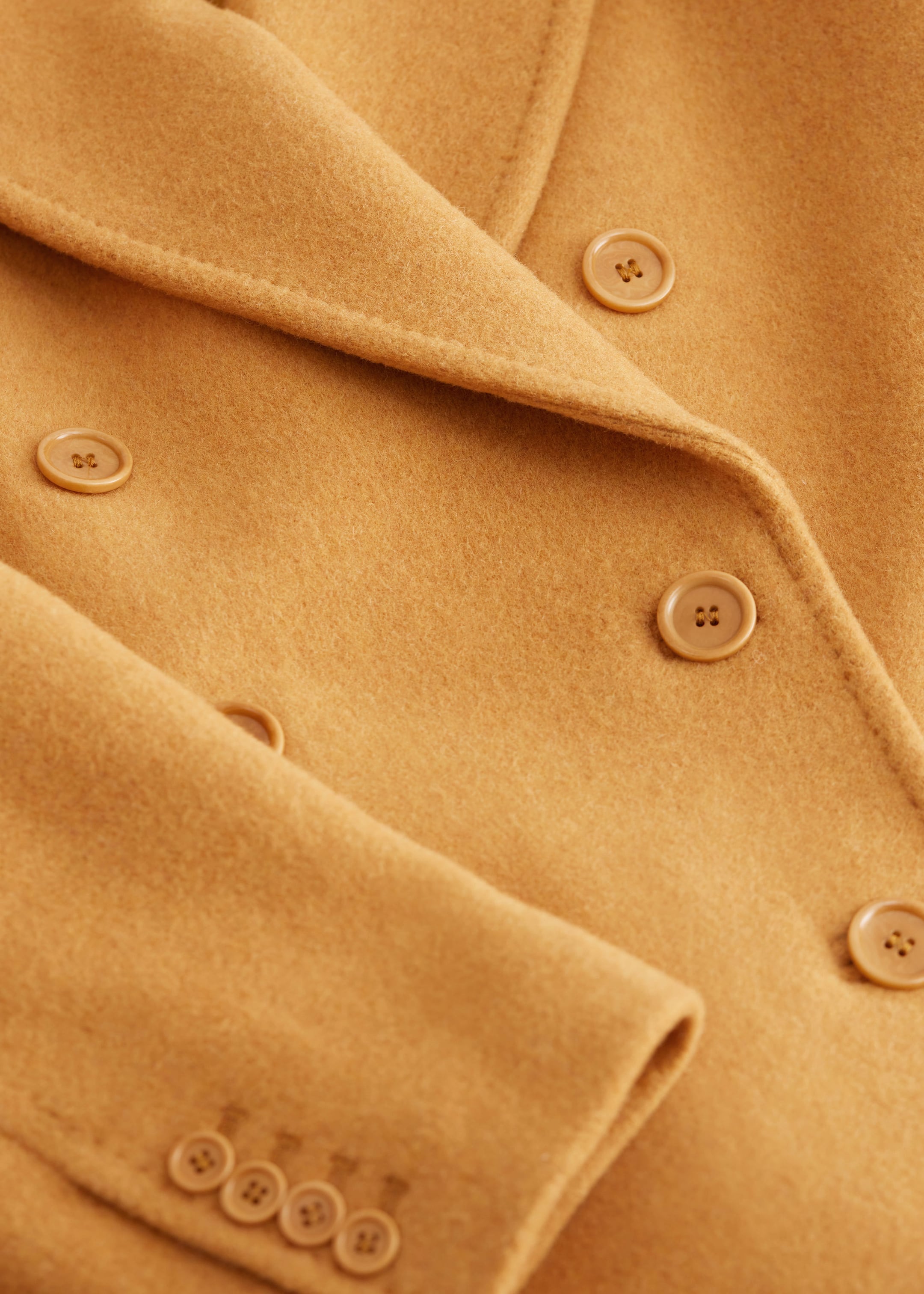 Manteau carré à double boutonnage en laine - {{variantName}} - Descriptive Detail