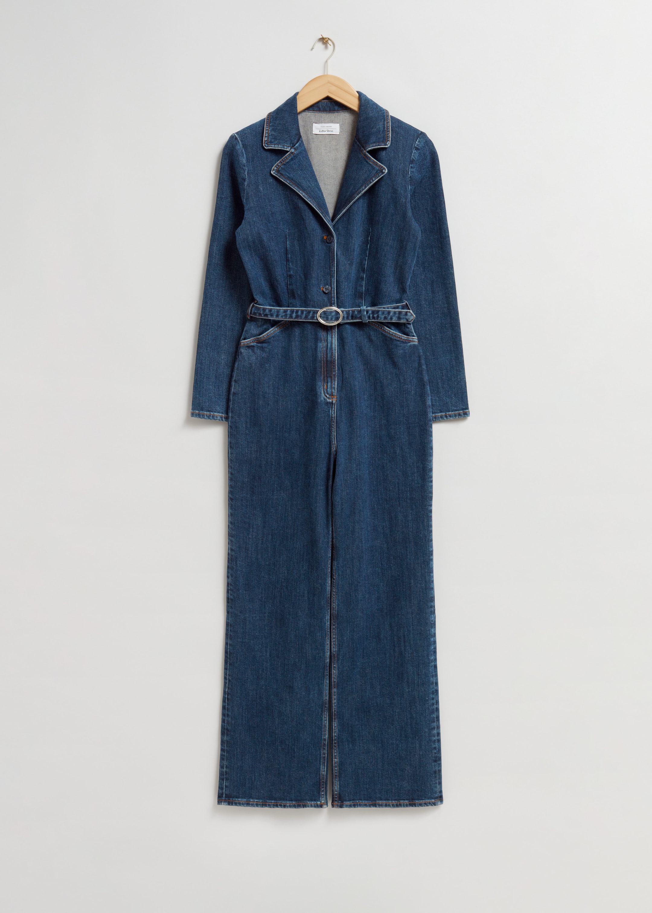 Belted Jumpsuit - Grey Denim - Still Life