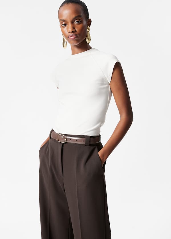 Wide Press-Crease Trousers