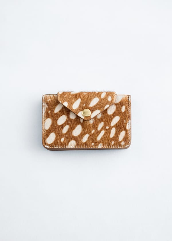 Animal-Print Leather Card Holder