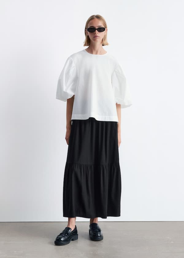 Tiered Midi Skirt