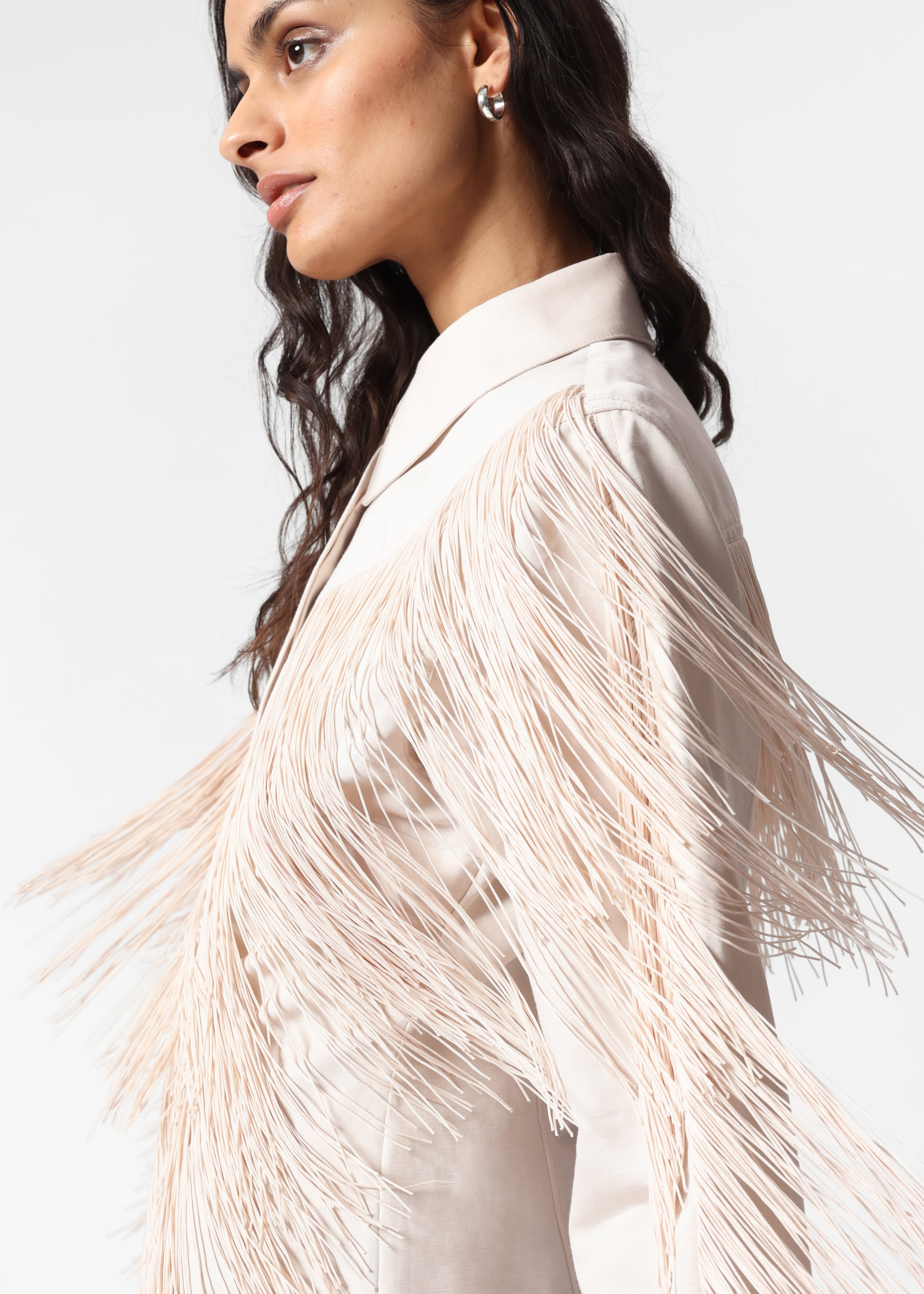 Fringed Shirt - Cream - Lookbook