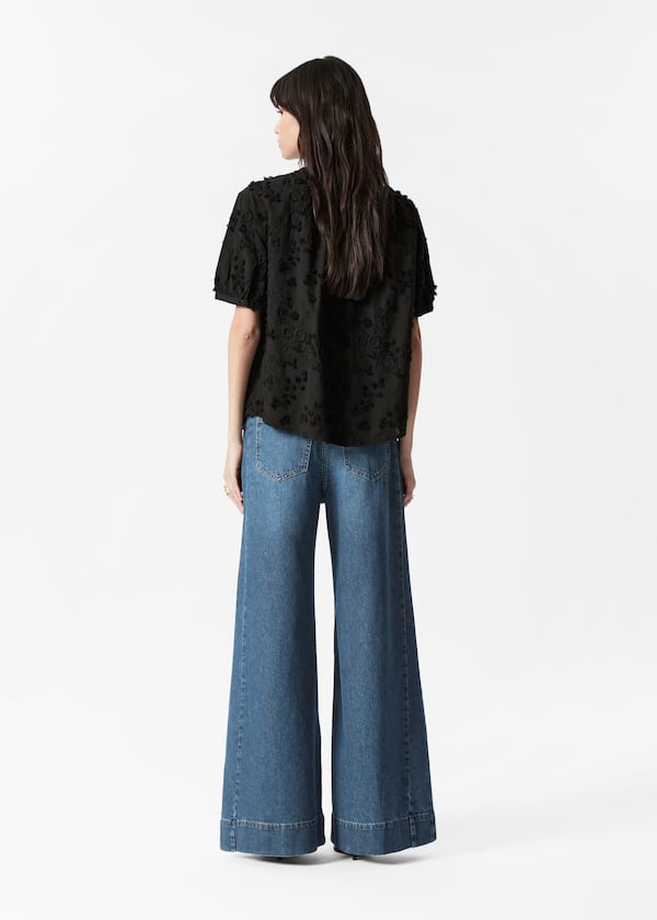 Oversized Puff-Sleeve Blouse