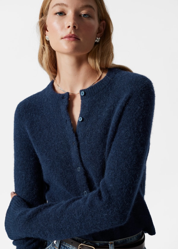 Alpaca-Blend Knit Cardigan
