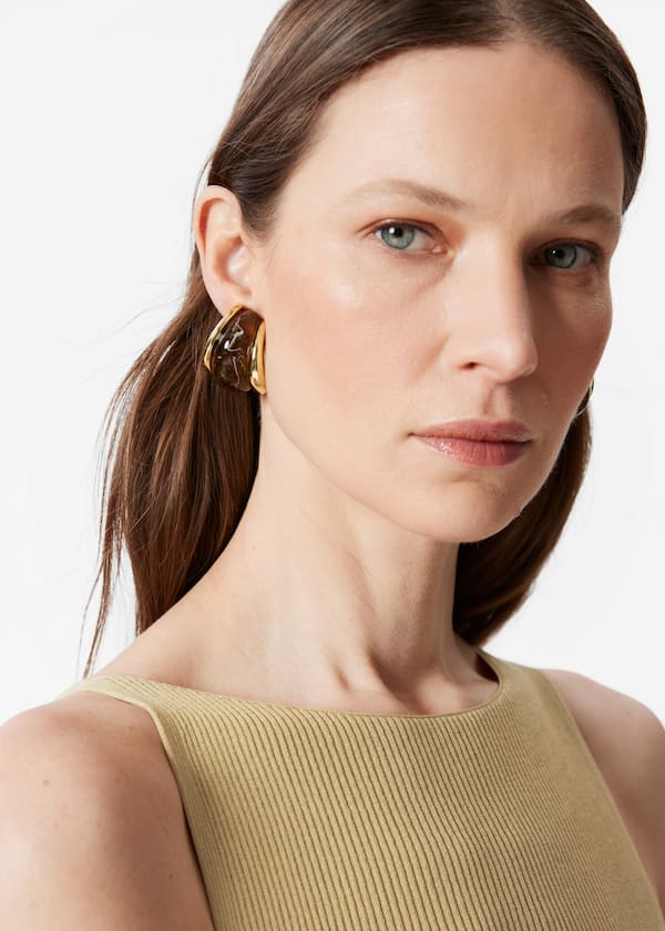 Marbled Dome Clip-On Earrings