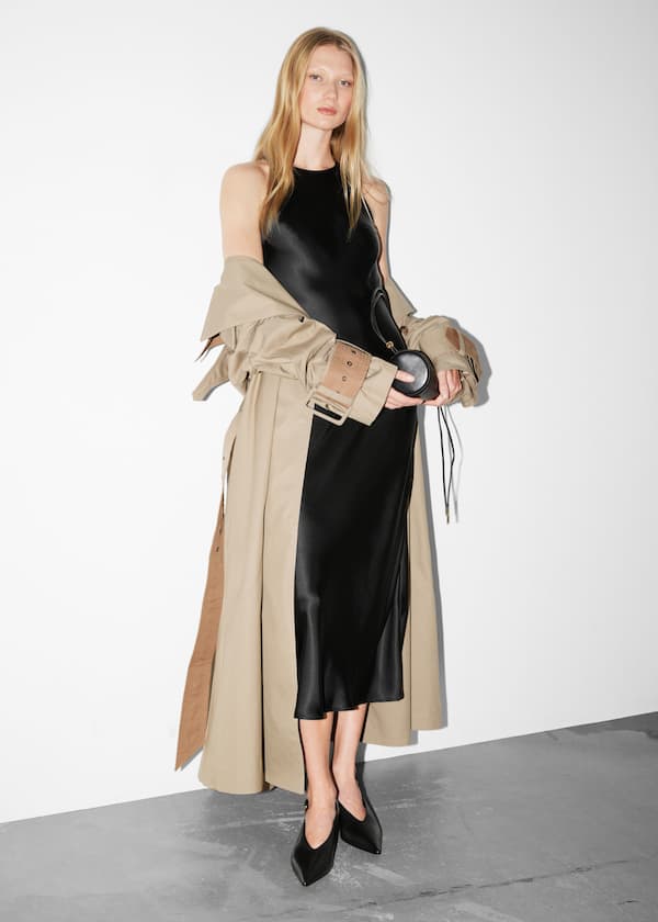 Sleeveless Satin Midi Dress